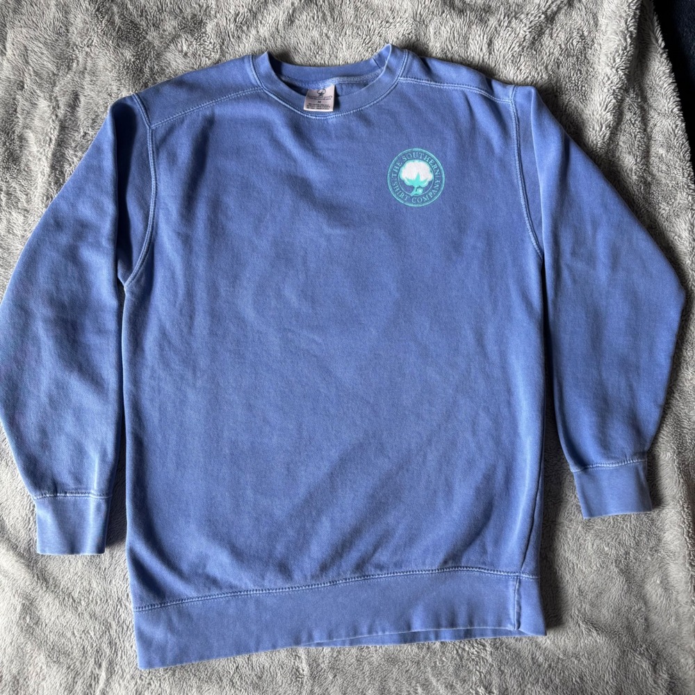 Southern Shirt Company‎ Blue Crewneck Sweatshirt Womens Medium Cotton Boll Logo
